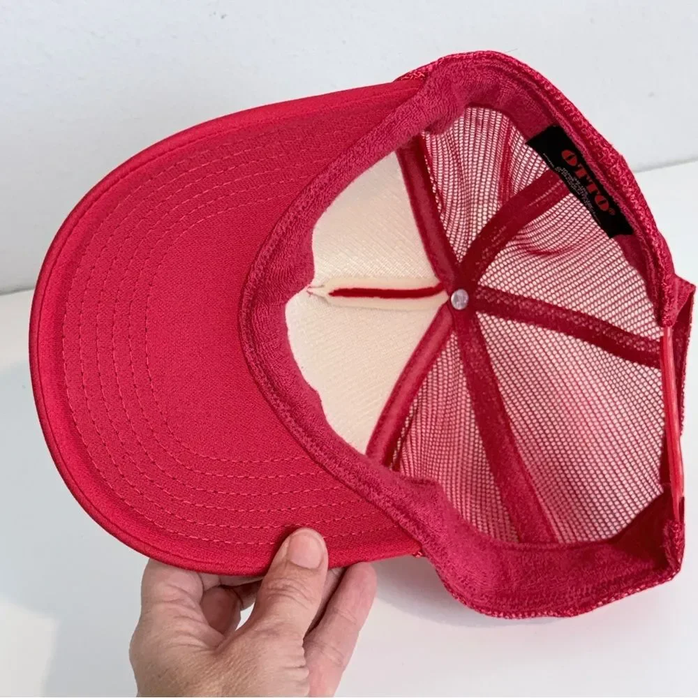 OTTO Red Backdoor Hanalei Surf Team Trucker Hat Snapback